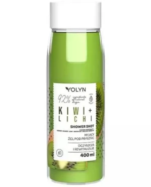 Yolyn Myjący żel pod prysznic kiwi + lichi, 400 ml
