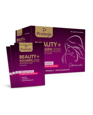 Protego, Beauty + Kolagen 5000 o smaku malina-truskawka, saszetki, 30 sztuk