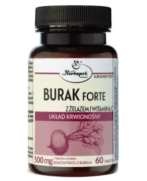 Burak Forte z żelazem i witaminą C 60 tabletek