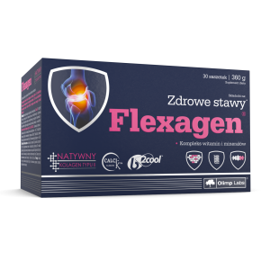 OLIMP FLEXAGEN Kolagen rozpuszczalny o smaku maliny, 30 saszetek