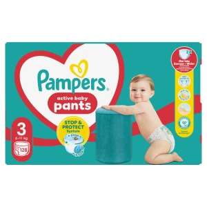 Pampers Pants Pieluchomajtki rozmiar 3, 6-11 kg, pieluszki, 128 sztuk