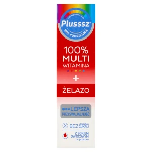 Plusssz 100% Multiwitamina + Żelazo, tabletki musujące, 20 sztuk