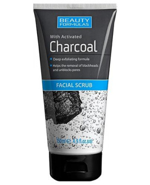 BEAUTY FORMULAS CHARCOAL Peeling do twarzy z aktywnym węglem - 150 ml