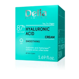 Delia Hyaluronic Acid, Krem do twarzy ujędrniająco-wygładzający dzień, 50 ml