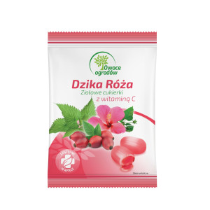 OWOCE OGRODÓW Dzika Róża. Ziołowe cukierki z witaminą C - 60 g