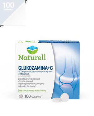 NATURELL Glukozamina + C, na stawy, 100 tabl., cena, opinie, właściwości