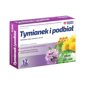 Rodzina Zdrowia Tymianek i podbiał, pastylki do ssania, 24 sztuk