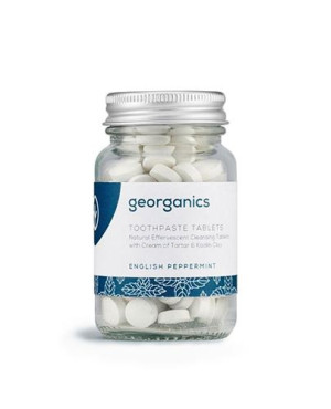 Georganics, Naturalne tabletki do mycia zębów, English Peppermint, 120 tabletek