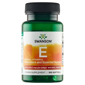 SWANSON Witamina E 200 IU, kapsułki, 100 sztuk