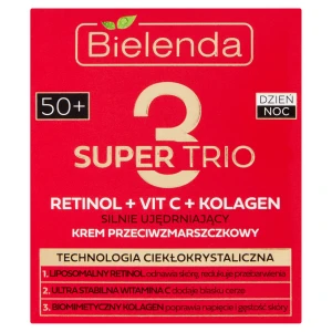 Bielenda Super Trio, Krem przeciwzmarszczkowy silnie ujędrniający na dzień/noc 50+, 50 ml