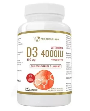 Progress Labs Witamina D3 4000 IU + Prebiotyk 120 kapsułek
