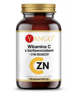 Yango, Witamina C z bioflawonoidami + cynk organiczny, 90 kapsułek