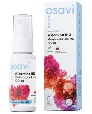 Witamina B12 Metylokobalamina Spray doustny 100 mcg wiśnia, 25 ml, cena, wskazania, właściwości