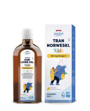OSAVI Tran Norweski Kids 500 mg Omega 3, cytrynowy, 250 ml