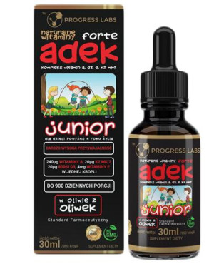 Progress Labs Naturalne Witaminy ADEK Junior Forte - 30 ml - cena, opinie, właściwości