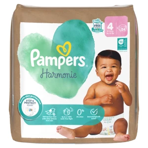 Pampers Harmonie Baby Pieluszki, rozmiar 4, 9kg-14kg, 24 sztuk