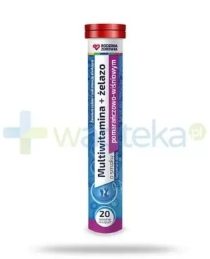 Rodzina Zdrowia Multiwitamina + Żelazo 20 tabletek musujących