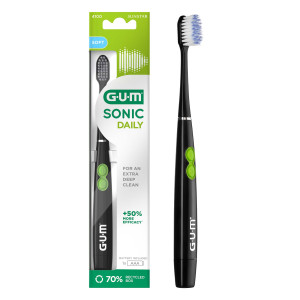 GUM SONIC DAILY Zasilana bateryjnie Szczoteczka do zębów SOFT czarna, 1 sztuka