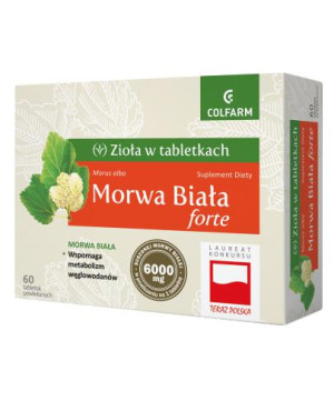Colfarm Morwa Biała Forte, tabletki powlekane, 60 sztuk