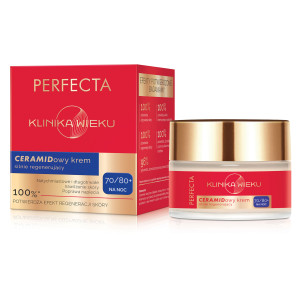 Perfecta Klinika Wieku, Ceramidowy krem silnie regenerujący na noc 70/80+, 50 ml