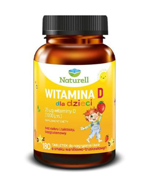 Naturell Witamina D dla dzieci, tabletki, 180 sztuk