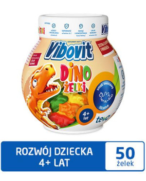 Vibovit Dino, żelki o smaku owocowym, 50 sztuk
