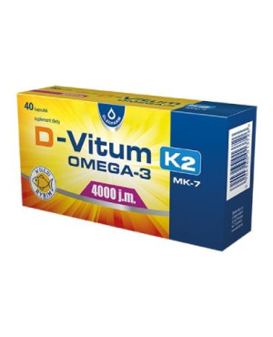 D-Vitum 4000 j.m. K2 MK-7 Omega-3, kapsułki, 40 sztuk