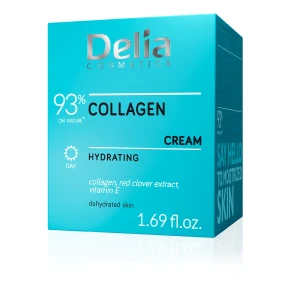 Delia Collagen, Krem do twarzy nawilżająco-uelastyczniający dzień, 50 ml