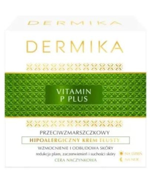 DERMIKA VITAMIN P PLUS Przeciwzmarszczkowy hipoalergiczny krem półtłusty, 50 ml