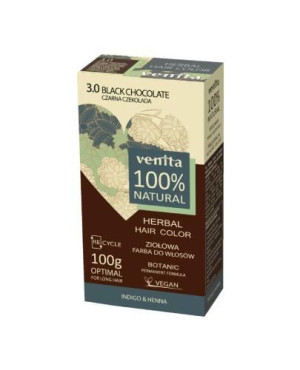 Venita Herbal Hair Color, ziołowa farba do włosów, 3.0 Czarna Czekolada, 100 g