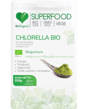 BeOrganic Chlorella BIO w proszku, 200 g