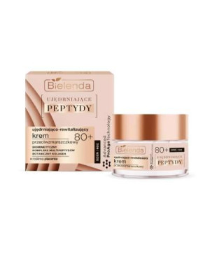 Bielenda Ujędrniające Peptydy, Krem ujędrniająco-rewitalizujący 80+ przeciwzmarszczkowy dzień/noc, 50 ml