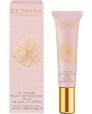 Dermika Luxury Placenta luksusowe przeciwzmarszczkowe serum pod oczy i na powieki 15 ml