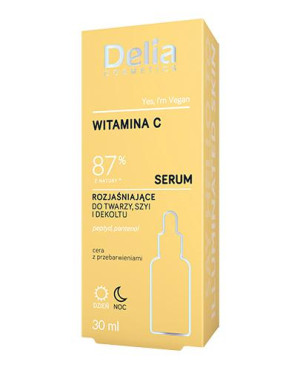 Delia Cosmetics Witamina C Serum rozjaśniające do twarzy szyi i dekoltu, 30 ml
