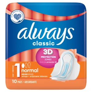 Always Classic Podpaski Podpaski ze skrzydełkami Normal, 10 sztuk