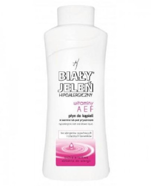 BIAŁY JELEŃ Hipoalergiczny płyn do kąpieli z witaminami AEF i pantenolem - 750 ml
