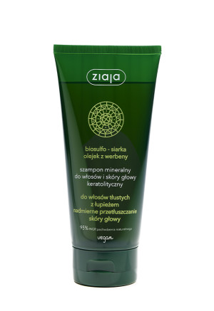 Ziaja, Szampon mineralny keratolityczny biosulfo-siarka olejek z werbeny, 200 ml