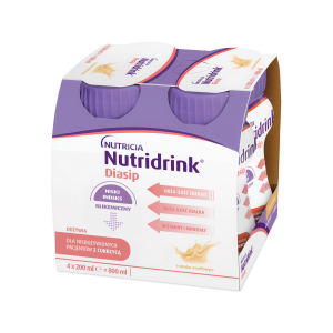 Nutridrink Diasip o smaku waniliowym, płyn, 4 x 200 ml
