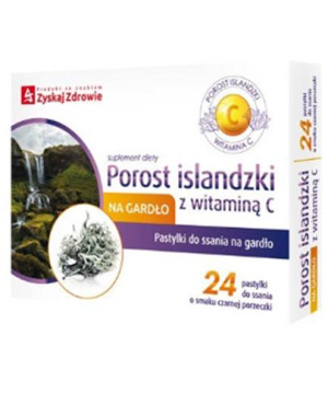 Zyskaj Zdrowie Porost islandzki z witaminą C - 24 pastylki