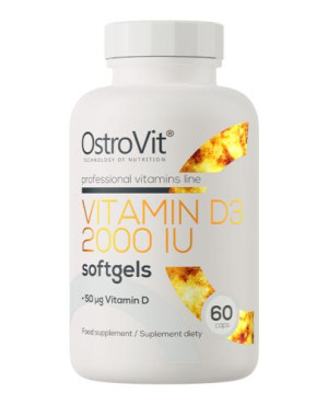 OstroVit Vitamin D3 2000 IU Softgels - 60 kaps. - cena, opinie, dawkowanie