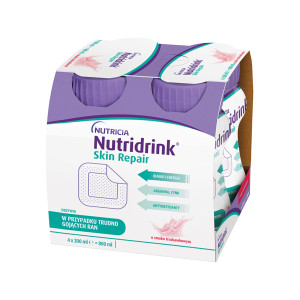 Nutridrink Skin Repair, o smaku truskawkowym, 4 x 200 ml