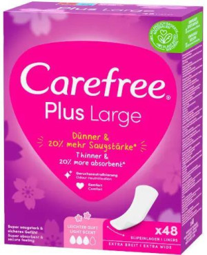 Wkładki Carefree Plus Large Light Scent, 48 sztuk