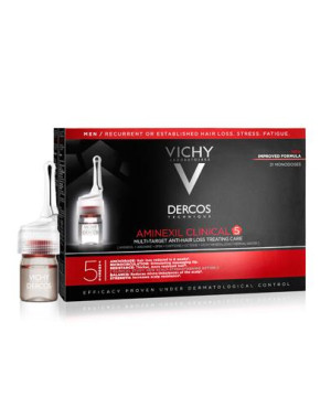 Vichy Dercos Aminexil Clinical 5, kuracja przeciw wypadaniu włosów dla mężczyzn, 21 ampułek