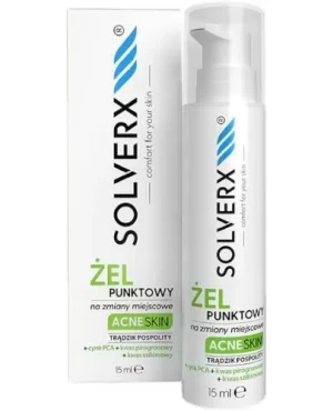 Solverx Acne Skin żel punktowy na zmiany miejscowe na trądzik pospolity 15 ml