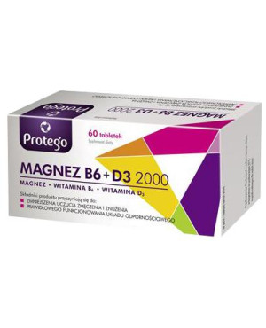 Protego, Magnez B6+D3 2000, tabletki, 60 sztuk