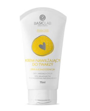 BASICLAB FAMILLIAS, krem nawilżający do twarzy, lekka konsystencja, 75 ml