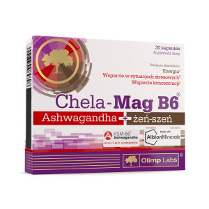 Olimp Chela Mag B6 Ashwagandha + Żeń-Szeń, 30 kaps.