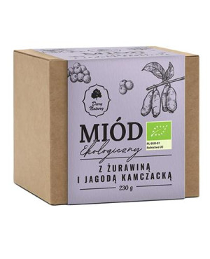 Dary natury Ekologiczny Miód z żurawiną i jagodą kamczacką, 230 g
