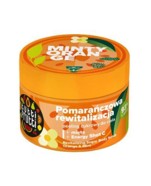 Tutti Frutti POMARAŃCZA i MIĘTA + Energy Shot C Rewitalizujący peeling cukrowy do ciała, 300 g