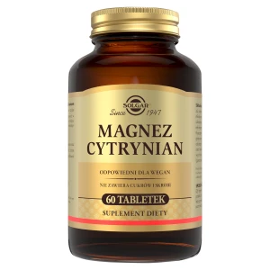 Solgar, Magnez Cytrynian, tabletki, 60 sztuk